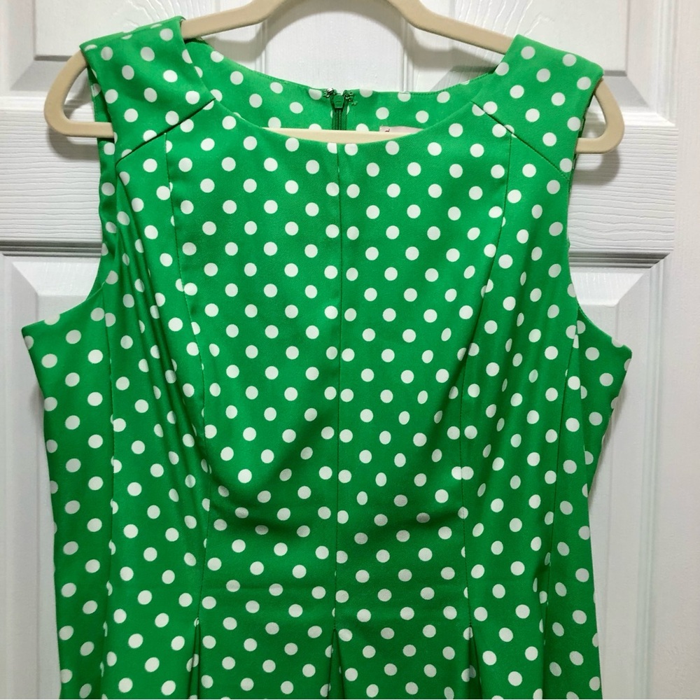 Established 1962 Green Polka Dot Fit & Flare Dress | Retro Classic A-Line - Picture 4 of 9